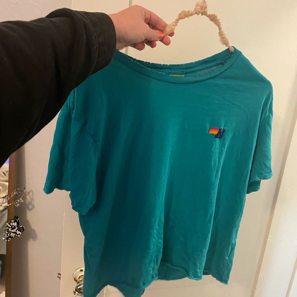 Aviator nation boyfriend crop tee L